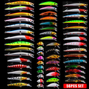 56pcs Artificial <b>Fishing</b> Lures Minnow Hard Bass Bait <b>Floating</b> Carp Lure Kits Fish Bait Set - Product Image 4