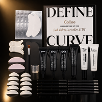 Kit de rehaussement des cils et des sourcils Gollee Private Label à la kératine, semi-permanent, pour salon et usage domestique, boucles naturelles, tube souple