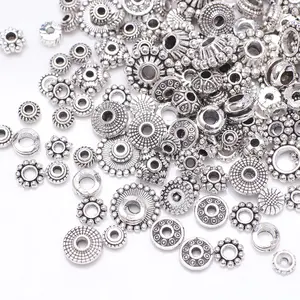 Hobby worker 500pcs Antik Silber Spacer Tibetan Metal Jewelry Tube Flache lose Perlen für Armband Halskette Herstellung Zubehör B0689