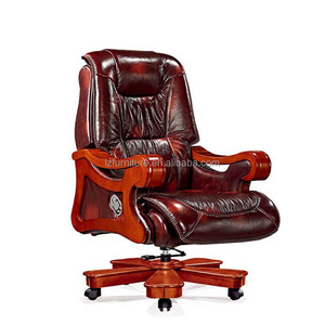 Chaise de bureau ergonomique avec accoudoirs en bois massif - Product Image 3