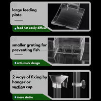 Distributeur de nourriture pour poissons transparent multi-tailles avec système anti-étranglement, support et ventouse pour aquarium