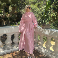 Ensemble de vêtements musulmans pour femmes en deux pièces, style turc, Dubaï, EID Ramadan, robe Abaya