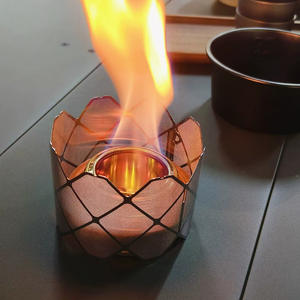 Bouclier coupe-vent portable ultra-léger en acier inoxydable pour réchaud à alcool extérieur, anneau coupe-vent 2 en 1 pour réchauds de camping - Product Image 2