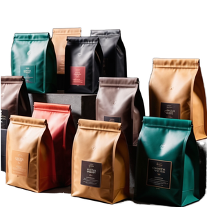 Tùy chỉnh tám mặt có thể tái chế thu nhỏ túi dây kéo hàng đầu cho hạt cà phê thân thiện với môi nhựa PE nhà máy sản xuất bề mặt dập nổi - Product Image 2