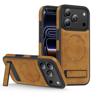 เคสโทรศัพท์หนัง PU แม่เหล็กสุดหรูสำหรับ iPhone 17 12 13 Pro Max 14 15 16 Plus 17 Air พร้อมขาตั้งแบบซ่อนในตัว ป้องกันอย่างดี - Product Image 1