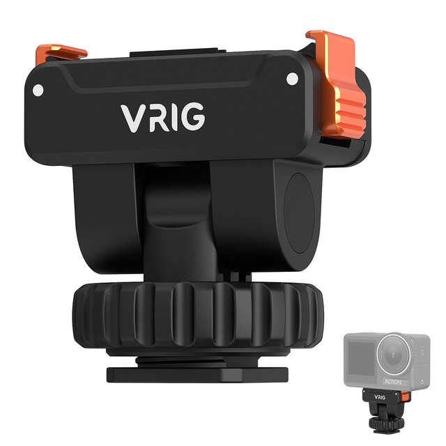 Vrig AC-68 Magnetic Quick Release Cold Shoe Mount for DJI Osmo Nano Action 6, 180° Tilt Adapter with 1/4 Thread