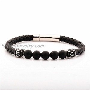<span class=keywords><strong>Bracelet</strong></span> en <span class=keywords><strong>cuir</strong></span> tressé et perles pour <span class=keywords><strong>homme</strong></span>, bijoux personnalisés, à la mode, en pierres naturelles, tendance, - Product Image 3