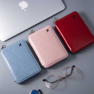 Portefeuille de voyage à fermeture éclair grande capacité avec logo personnalisé, organiseur de documents, passeport, carte d'embarquement, cartes de crédit, pochette à monnaie - Product Image 1