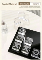 Échiquier en cristal de haute qualité, style minimaliste italien moderne, forme unique, jeu de tic-tac-toe de luxe en cristal, échiquier en cristal