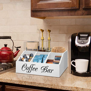 Caja de almacenamiento de café de madera, bolsa de <span class=keywords><strong>té</strong></span>, mesa de comedor de cocina de madera, caja de almacenamiento organizada con letras descubiertas multiusos - Product Image 4