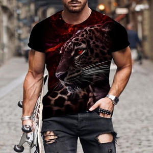 Stock de T-shirts à manches courtes personnalisables en polyester avec impression et motif de dragon tigre T-shirts à la mode pour hommes <span class=keywords><strong>XXL</strong></span> - Product Image 1