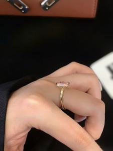 High Quality LANXIN 18K Solid Gold 1.5CT <b>Pink</b> Oval Cut IGI Certified Laser <b>Drilled</b> Lab-Grown Trendy Women's Diamond Ring - Product Image 3