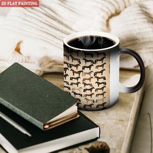 Custom Print Blank Mug Frosted Black 11oz <b>Ceramic</b> Heat Activated Color Changing Coffee <b>Cup</b> - Product Image 3