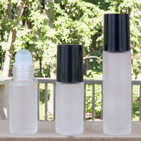 Flacon à bille en verre transparent givré avec surface mate Fuyun 10 ml pour huile de parfum, mascara et cosmétiques