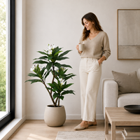 Arbre artificiel de Plumeria 120 cm en PE résistant aux UV, plante fleurie artificielle au toucher réel pour la décoration de la maison, du jardin et des mariages, vente en gros