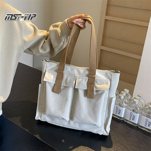 MyDays กระเป๋าแคนวาสแวกซ์กันน้ำมีช่องใส่ของพร้อมกระเป๋าสำหรับตั้งแคมป์ - Product Image 4