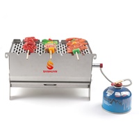 Barbecue portable pliable pour le camping en plein air, cuisinière à gaz conçue pour les camping-cars et les SUV, design pliable sans outils
