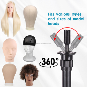 Trépied Professionnel en Acier Inoxydable Réglable pour Tête de Mannequin de Salon de Coiffure Support de <span class=keywords><strong>Perruque</strong></span> pour Présentation de Coiffures - Product Image 6