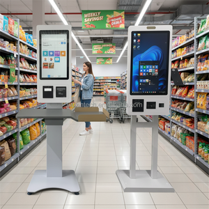 <span class=keywords><strong>Terminal</strong></span> de point de vente 21,5/23,8/27 pouces, Kiosque de libre-service intérieur avec SDK, reconnaissance faciale, support sur pied et technologie de caméra intégrée - Product Image 2
