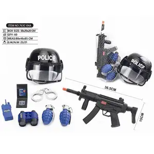 Hot Sales Wholesale role playing game brinquedos-policial play set com arma de som, estourar cap, vestuário protetor