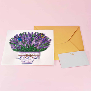 <span class=keywords><strong>Carte</strong></span> d'anniversaire pop-up fleur lys cadeau en carton <span class=keywords><strong>de</strong></span> vente chaude <span class=keywords><strong>pour</strong></span> maman femme ami saint valentin fête des mères pensant que vous vous souciez - Product Image 5