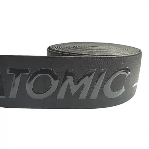 Bracelet en silicone tissé avec imprimé personnalisé, bande élastique, 10mm d'épaisseur, noir