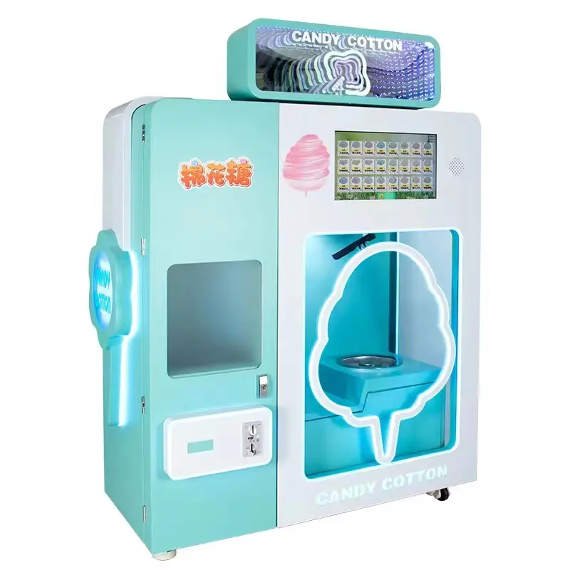 Factory Direct Cotton Candy Vending Machine Support Multi-Language Commercial Cotton Candy Machine