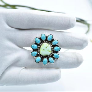 Handmade Palomino Mojave <b>Turquoise</b> Adjustable <b>Ring</b> 925 Sterling Silver Statement <b>Ring</b> for Women - Product Image 1