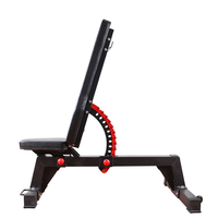 Banc de musculation multifonctionnel réglable inclinable/abaisseable en acier robuste BLD, longueur 1250 mm, rembourré en PU pour la maison/la salle de sport commerciale