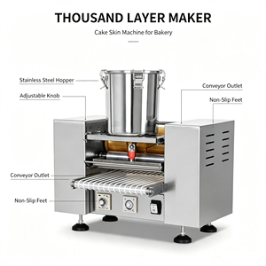 Macchina per Crepe Stratificate in Acciaio Inox, 100-300 Pezzi/<span class=keywords><strong>Ora</strong></span>, Alta Capacità Produttiva, Facile Utilizzo, Nuova 110V/220V - Product Image 2