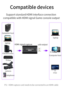 Top Sale Video <strong>Capture</strong> Cards HDMI to <strong>USB</strong> 2.0 1080P 4K Record Via DSLR Camcorder Action Cam for High Definition Acquisition - Product Image 4