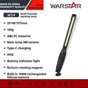 Lámpara de inspección de reparación de automóviles al aire libre W54 luz de trabajo delgada LED COB recargable USB magnética