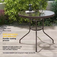 Mobilier d'extérieur moderne avec cadre en métal imperméable et dessus en verre pour cour et jardin et parc Design durable