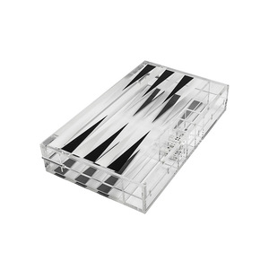 Luxury Plastic <strong>Backgammon</strong> Set Magnetic Folding <strong>Board</strong> with Storage Case Portable Strategy Game - Product Image 2