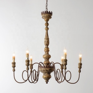 Plafonnier rétro en bois massif au style vintage, style américain et rétro, éclairage créatif classique, luminaire décoratif de <span class=keywords><strong>plafond</strong></span>, idéal pour un salon, une chambre à coucher ou un bureau - Product Image 4