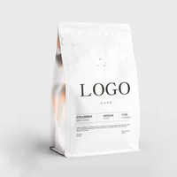 Kantong Grosir Custom Flat Bottom Matte Square Bottom Resealable Zipper Bag Label Pribadi Kopi Panggang Makanan Hewan Peliharaan Penyimpanan Retail