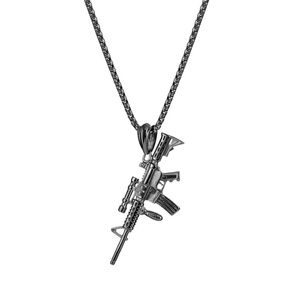 Joyería Personalizada al por Mayor, Joyería Punk de Acero Inoxidable, Colgante de Pistola Subfusil para Fabricación de Joyas - Product Image 3