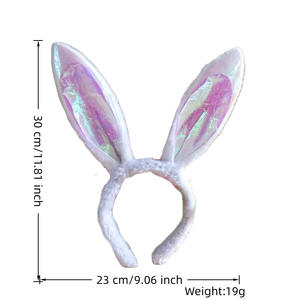 Nouveauté : Bandeaux oreilles de lapin de dessin animé pour enfants, accessoires de costume de lapin de Pâques, bandeaux oreilles de lapin en peluche pliables pour Pâques - Product Image 6