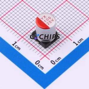 Condensateur solide SMD SPT1EM101E08TRVZC, D6.3xL8mm (Capacité : 100uF) (Précision : 20%) Tension nominale : 25V - Product Image 1