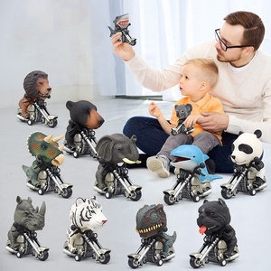 Jouets de dinosaures pour enfants, vente chaude 2023, 2 voitures de dinosaures, jeu de moto à friction, T-Rex et Tricératops, monstres de dinosaures - Product Image 4
