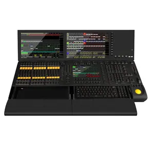 (1 piezas disponibles) Big Pro Stage Linux System Console Grand Ma2 Two pantalla táctil DMX Controller en PC controlador de iluminación