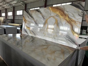 Cao bóng đầy màu sắc PVC tấm đá cẩm thạch tường Bảng điều khiển UV tấm đá cẩm thạch - Product Image 2