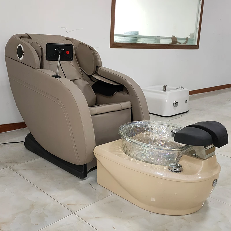 Luxury Tub Pink Queen Throne Nail Neutral Color Facial Salon Recline Back Double Seat Massage Foot With Basin Pedicure Spa Chair