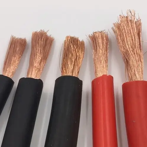 HUASHUO cable12AWG 1/0 2/0 3/0 4/0 Awg 4mm 16mm 95mm2 120mm2 Welding Cable Price soft flexible Copper Conductor 2/0 welding ca