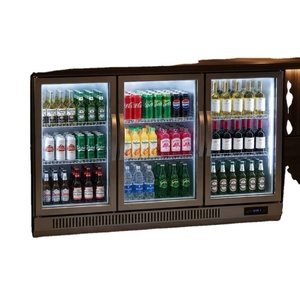 Enfriador de Bebidas Bajo Mostrador con Puerta de Vidrio, Luz LED de 3 Colores y Ventilador, Exhibidor de Bebidas con Puerta de Vidrio, Refrigerador para <span class=keywords><strong>Coca</strong></span>-Cola - Product Image 1