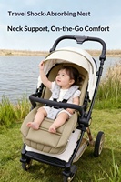 Coussin de siège de poussette en coton Roman Holiday OEM/ODM pour bébé (pliable 2-en-1, protection de la colonne vertébrale, toutes saisons, 0-3 ans)