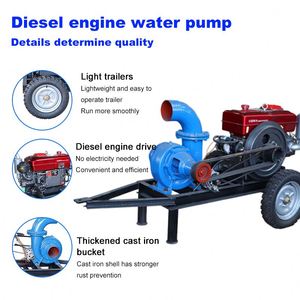Pompe mobile à moteur diesel à grand débit de 3 pouces, pompe à eau diesel haute vitesse pour l'irrigation agricole, 15 ch - Product Image 4