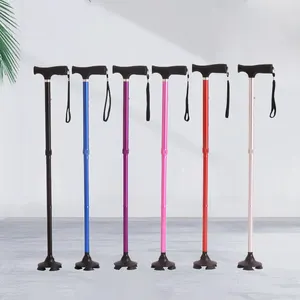 Crutches Four-legged Telescopic Walking Cane For The Elderly Lightweight Multifunctional Non-slip Walking Cane For Cane