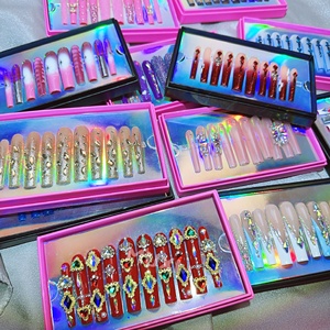 Vente en gros <span class=keywords><strong>Ongles</strong></span> en <span class=keywords><strong>acrylique</strong></span> faits à la main Nouvelle arrivée <span class=keywords><strong>Gel</strong></span> Polonais Carré <span class=keywords><strong>Ongles</strong></span> Artificiels Trapèze Appuyez sur <span class=keywords><strong>Ongles</strong></span> Brillant Réutilisable - Product Image 6