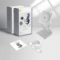 Station de charge sans fil rapide OEM 15W 3 en 1 pliable pour iPhone 16, iWatch et AirPods avec une puissance de sortie de 7W